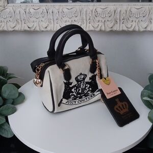 Juicy Couture Classic Scottie Dog Black and White Mini Satchel